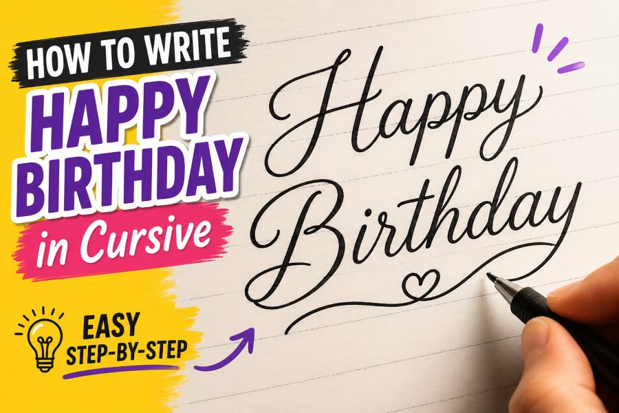 How to Write Happy Birthday in Cursive: Easy Guide